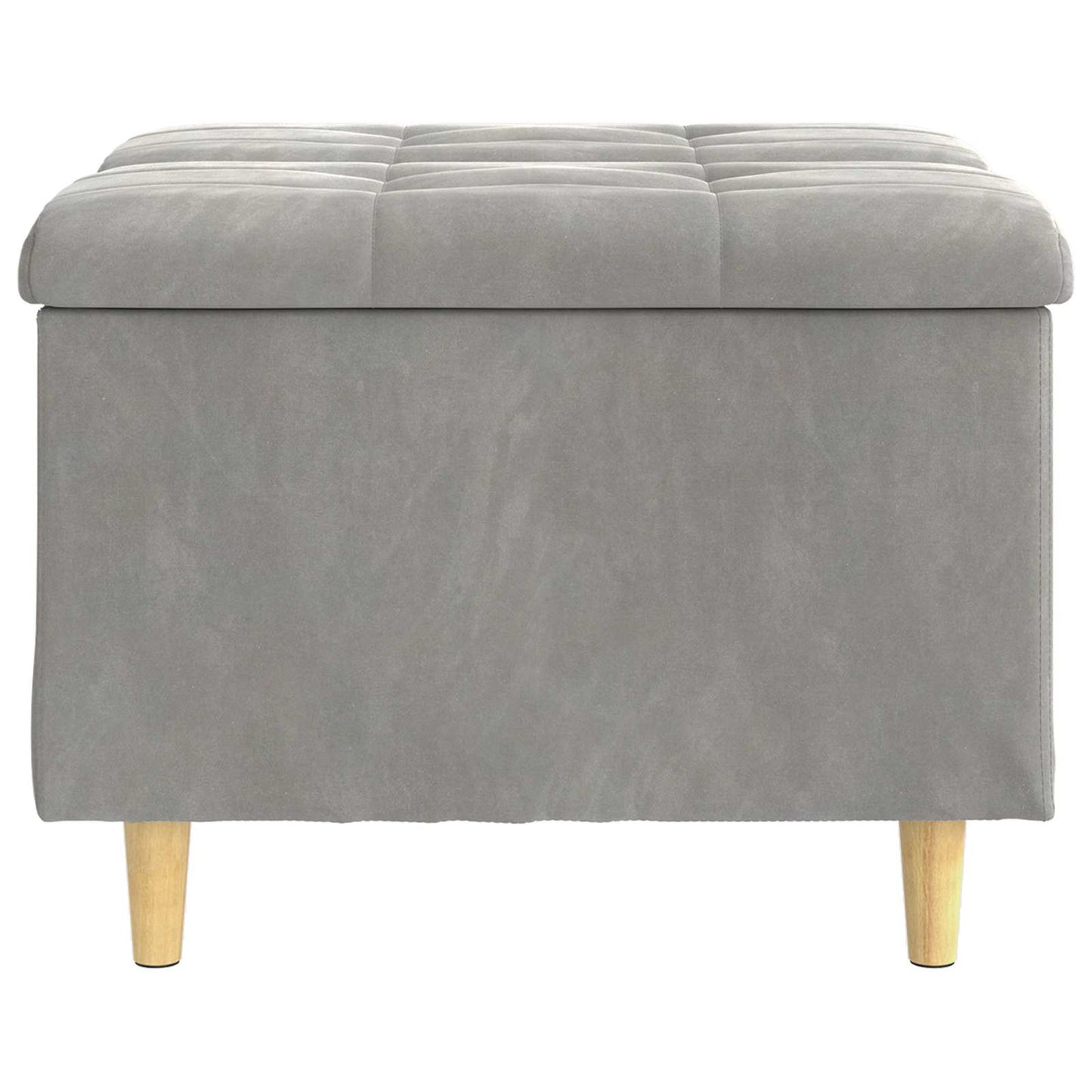 Opbevaringstomane med pude Lysegrå 60 x 60 x 45 cm Fløjl