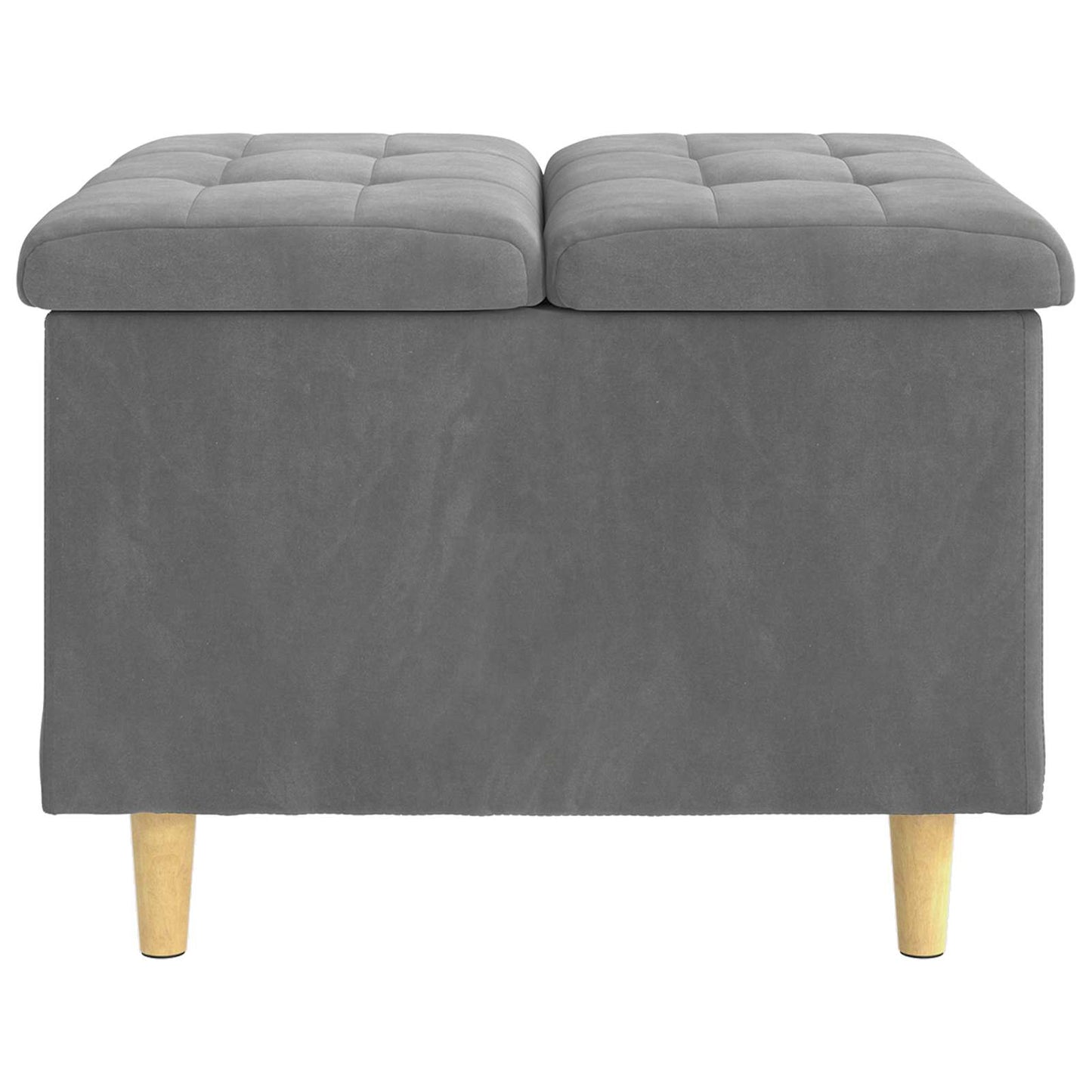 Opbevaringstomane med pude Mørkegrå 60 x 60 x 45 cm Fløjl
