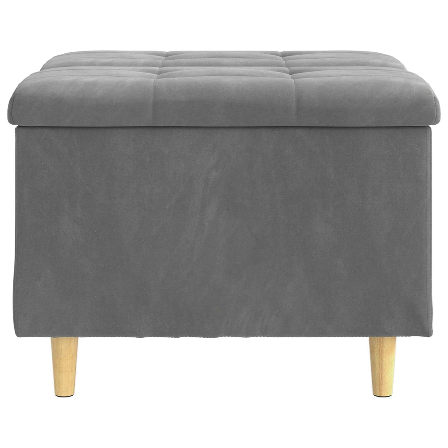 Opbevaringstomane med pude Mørkegrå 60 x 60 x 45 cm Fløjl