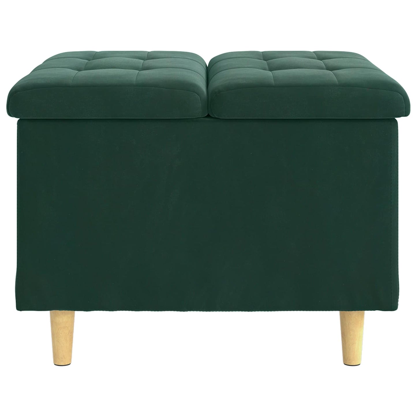 Opbevaringstomane med pude Mørkegrøn 60 x 60 x 45 cm Fløjl