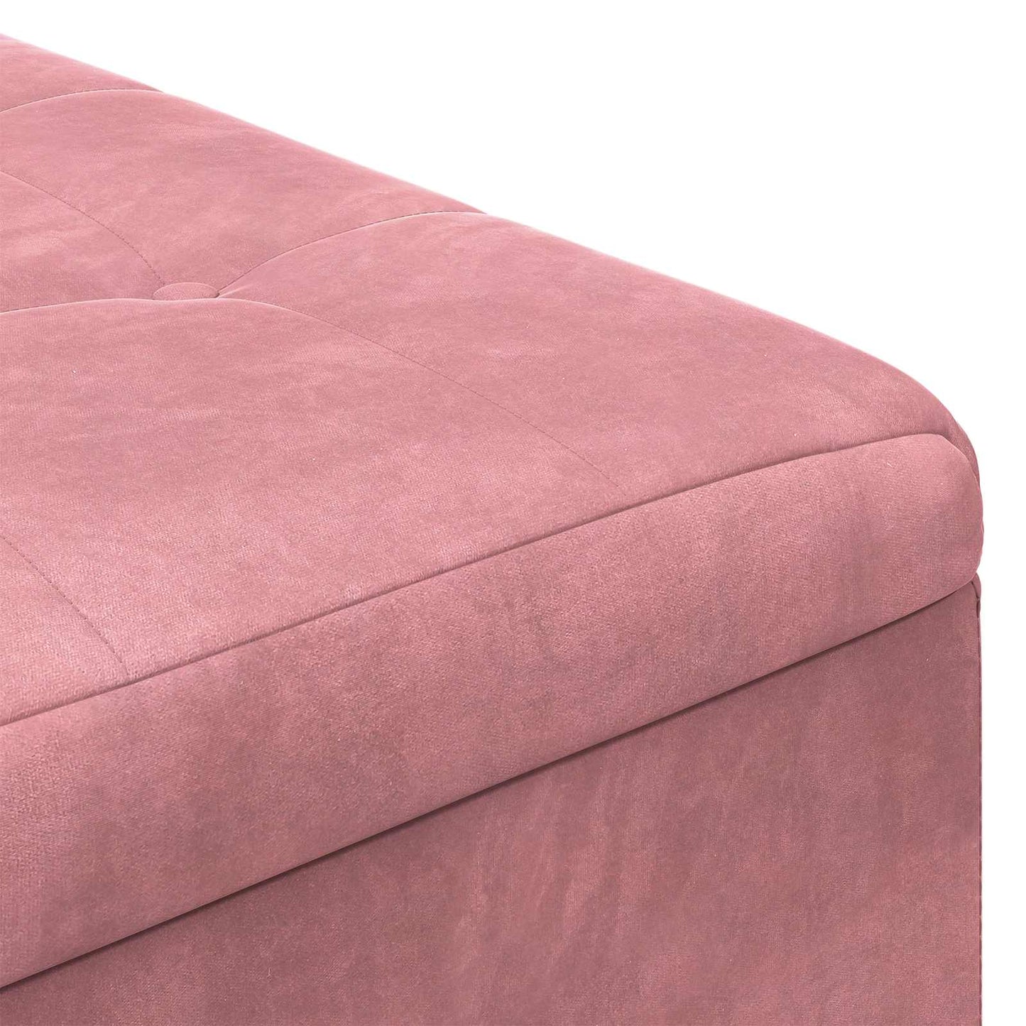 Opbevaringstomane med pude Lyserød 60 x 60 x 45 cm Fløjl