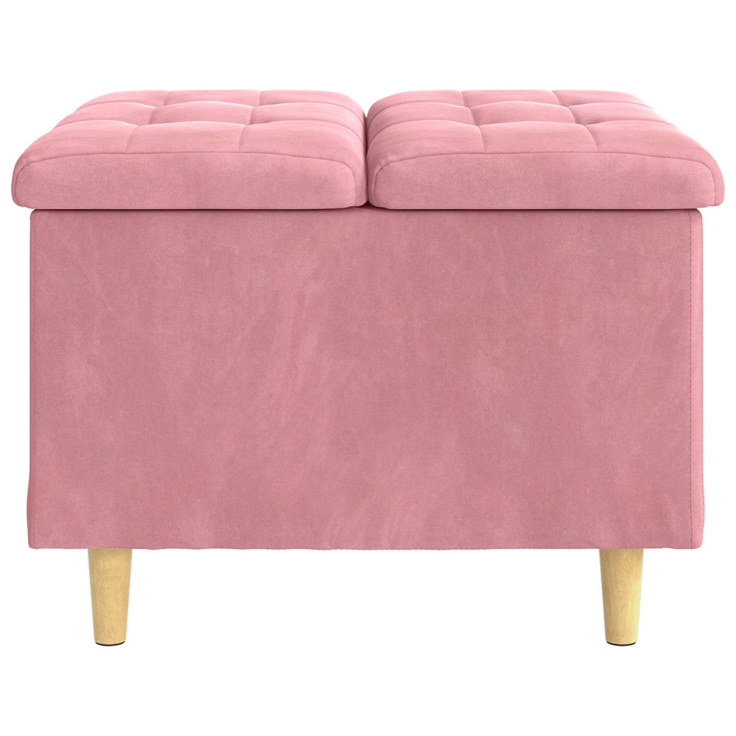 Opbevaringstomane med pude Lyserød 60 x 60 x 45 cm Fløjl