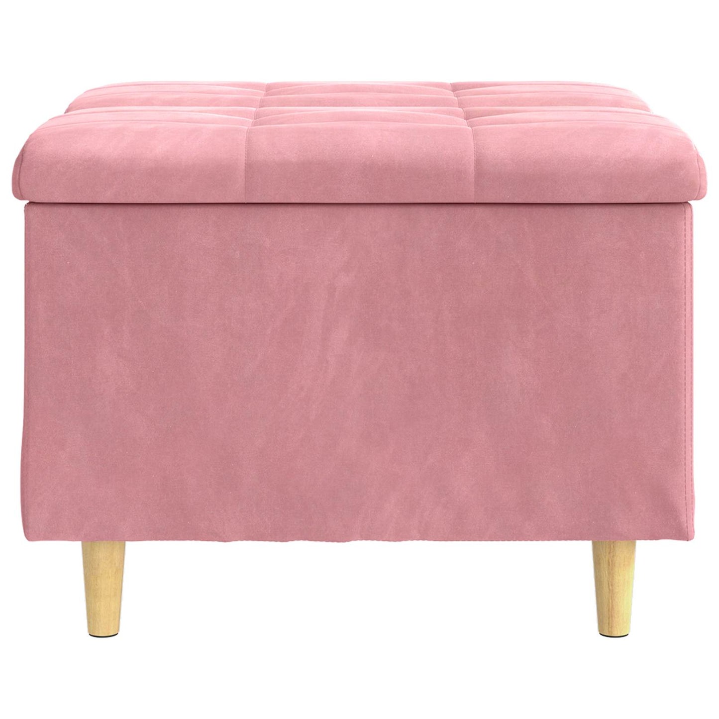 Opbevaringstomane med pude Lyserød 60 x 60 x 45 cm Fløjl