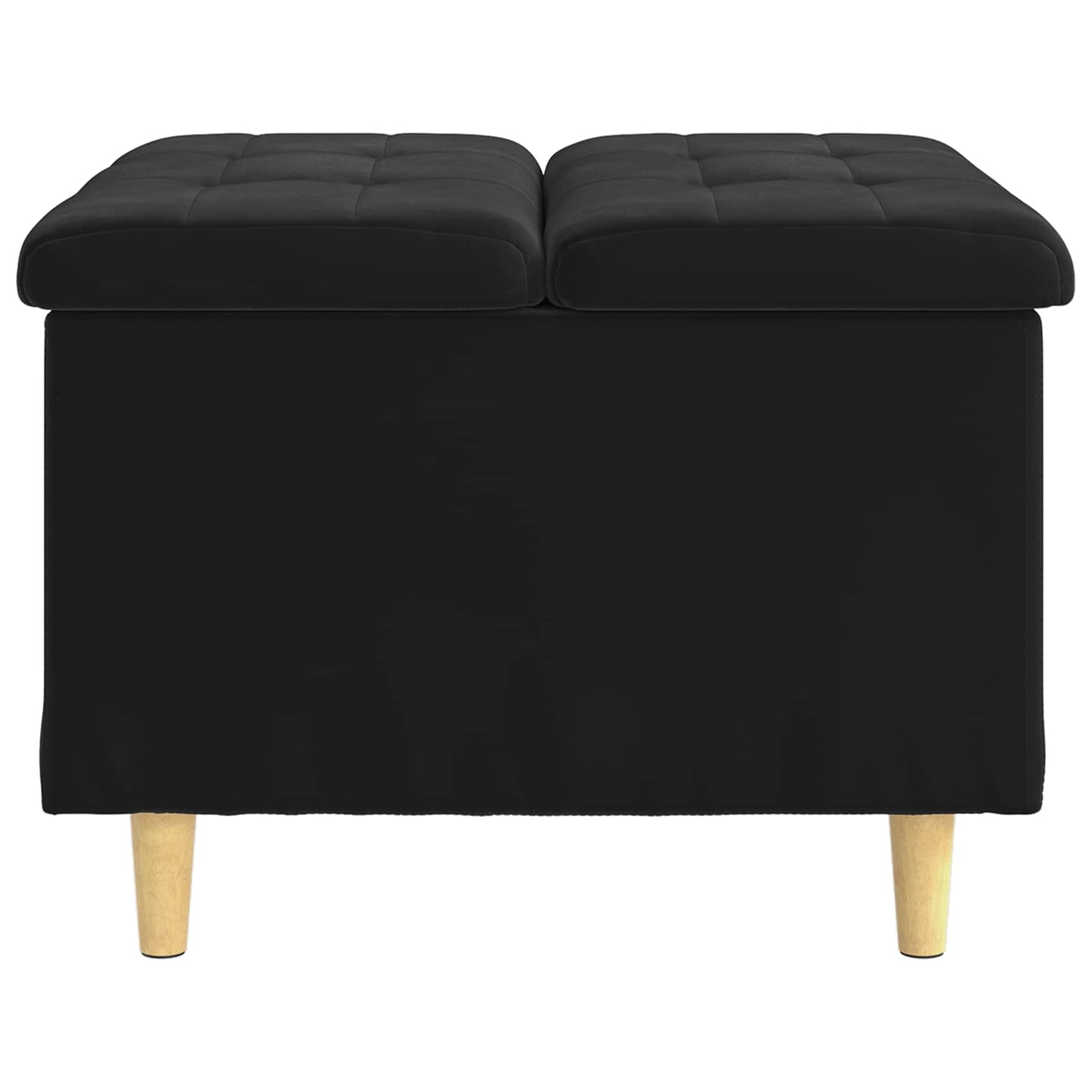 Opbevaringstomane med pude Sort 60 x 60 x 45 cm Fløjl
