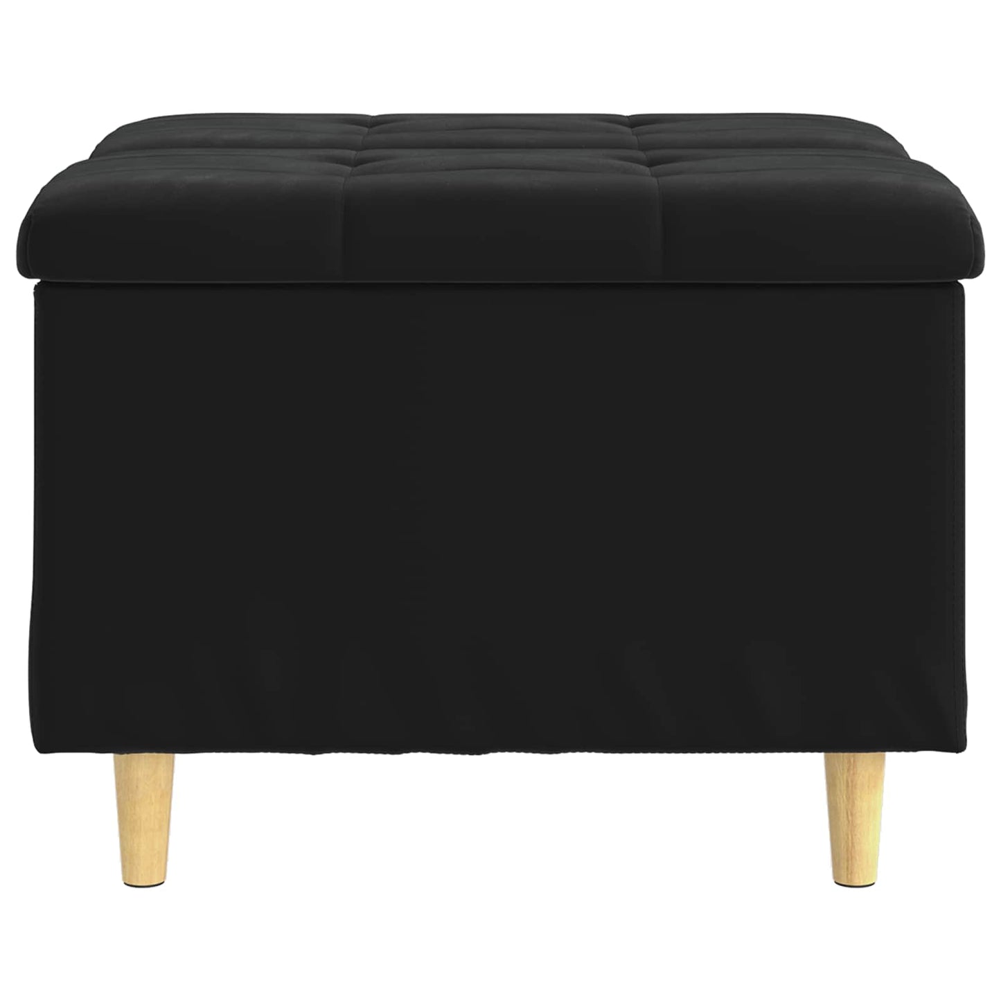Opbevaringstomane med pude Sort 60 x 60 x 45 cm Fløjl