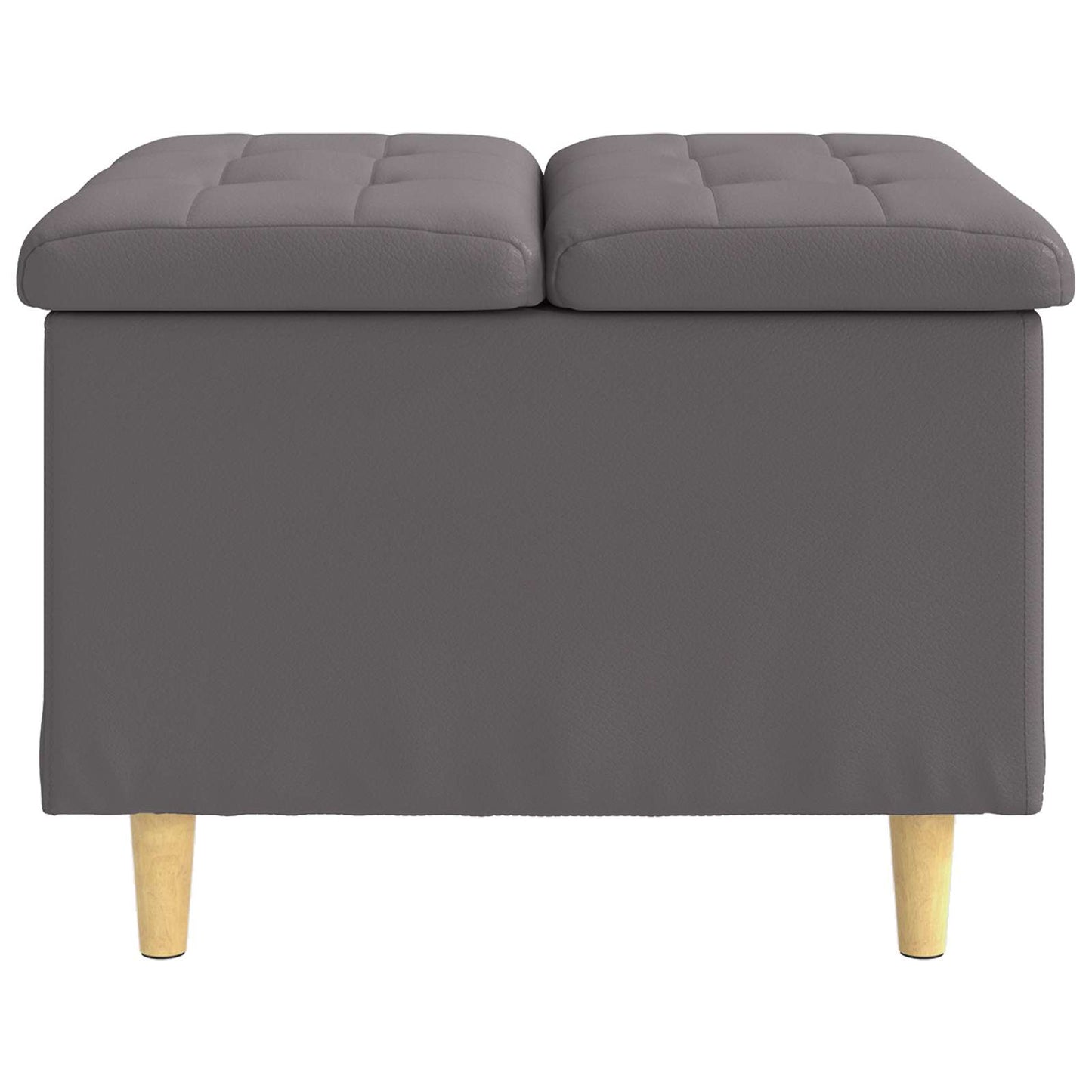 Opbevaringstomane med pude Grå 60 x 60 x 45 cm Kunstlæder