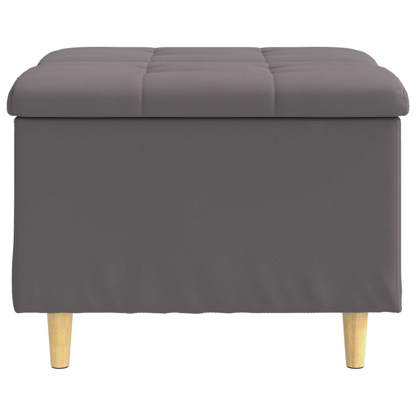Opbevaringstomane med pude Grå 60 x 60 x 45 cm Kunstlæder