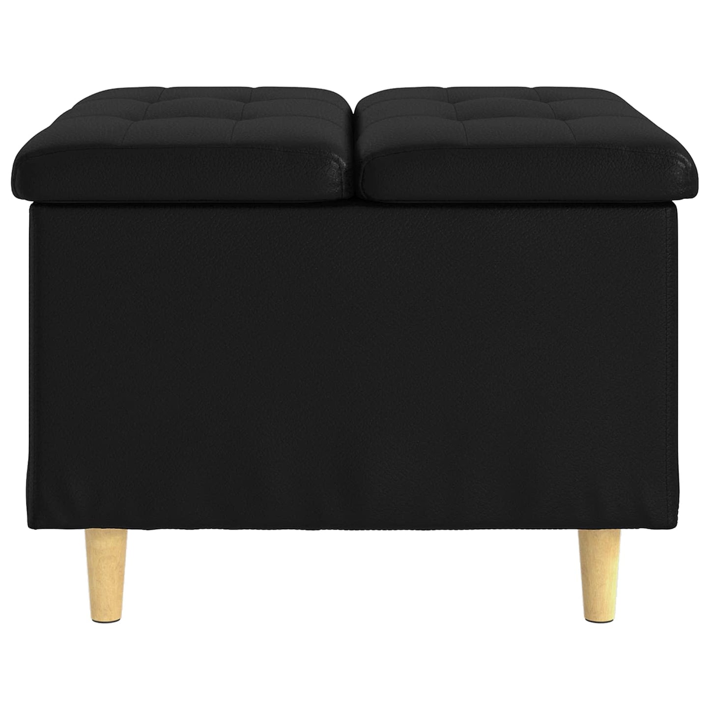 Opbevaringstomane med pude Sort 60 x 60 x 45 cm Kunstlæder