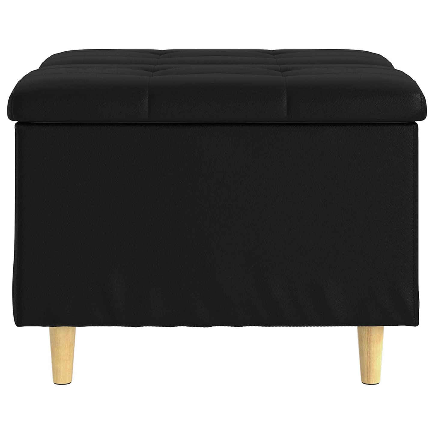 Opbevaringstomane med pude Sort 60 x 60 x 45 cm Kunstlæder