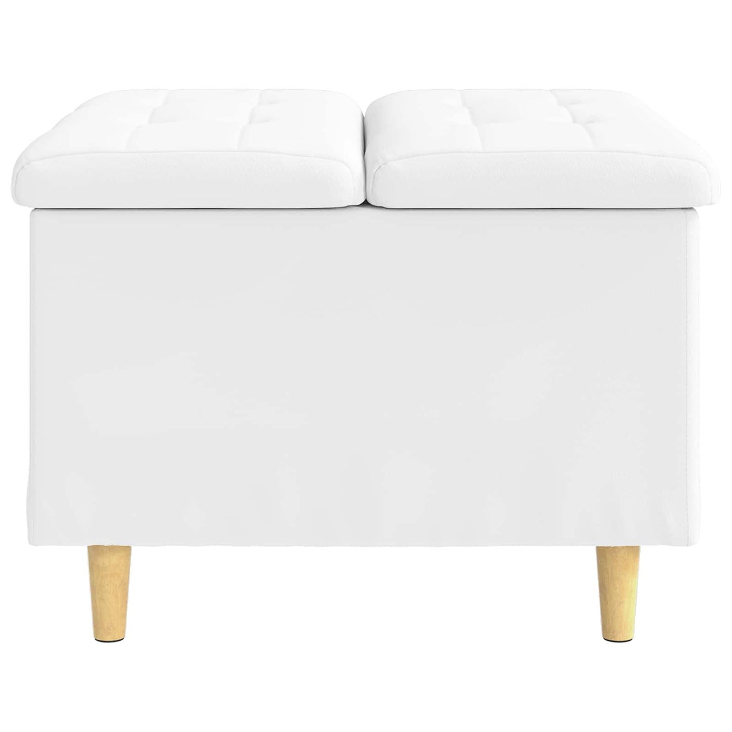 Opbevaringstomane med pude Hvid 60 x 60 x 45 cm Kunstlæder