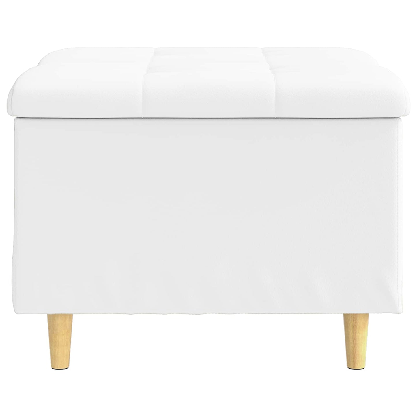 Opbevaringstomane med pude Hvid 60 x 60 x 45 cm Kunstlæder