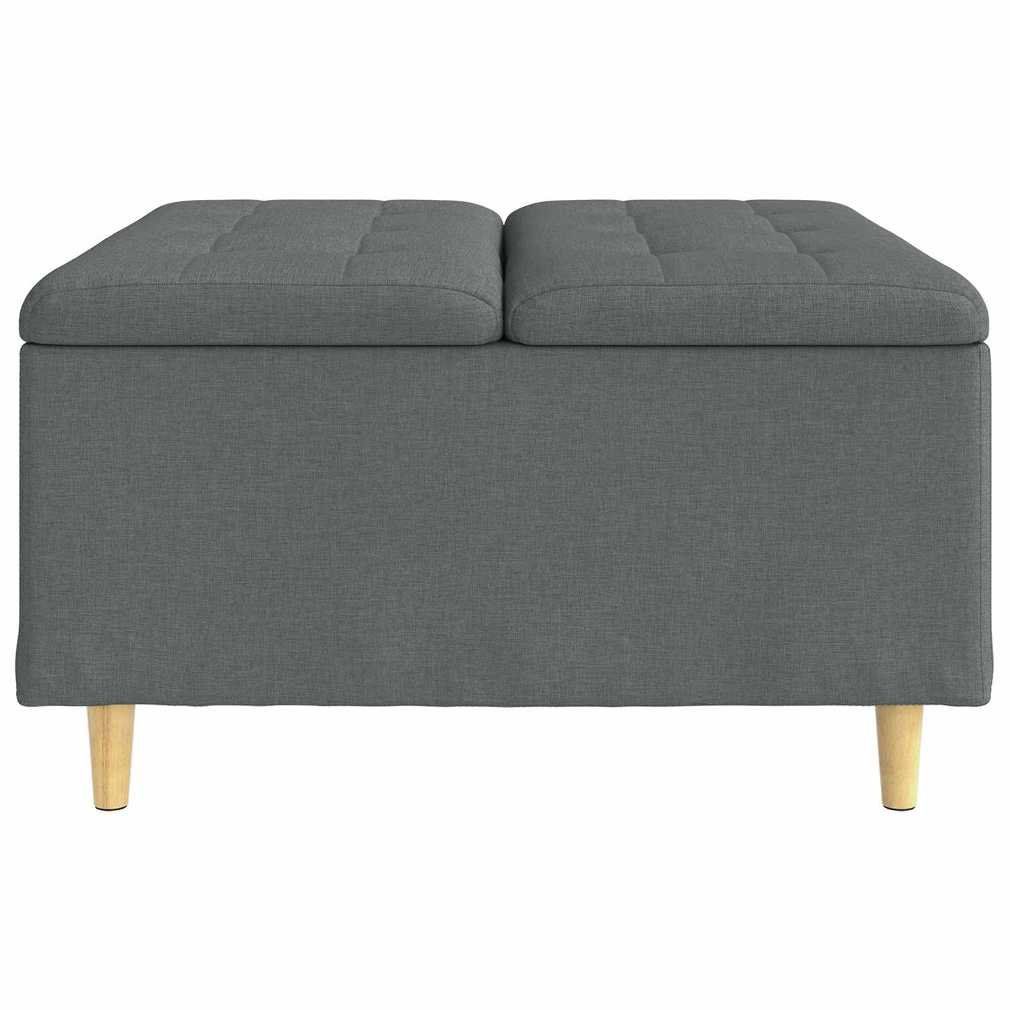 Opbevaringstomane med pude Mørkegrå 80 x 80 x 45 cm Stof