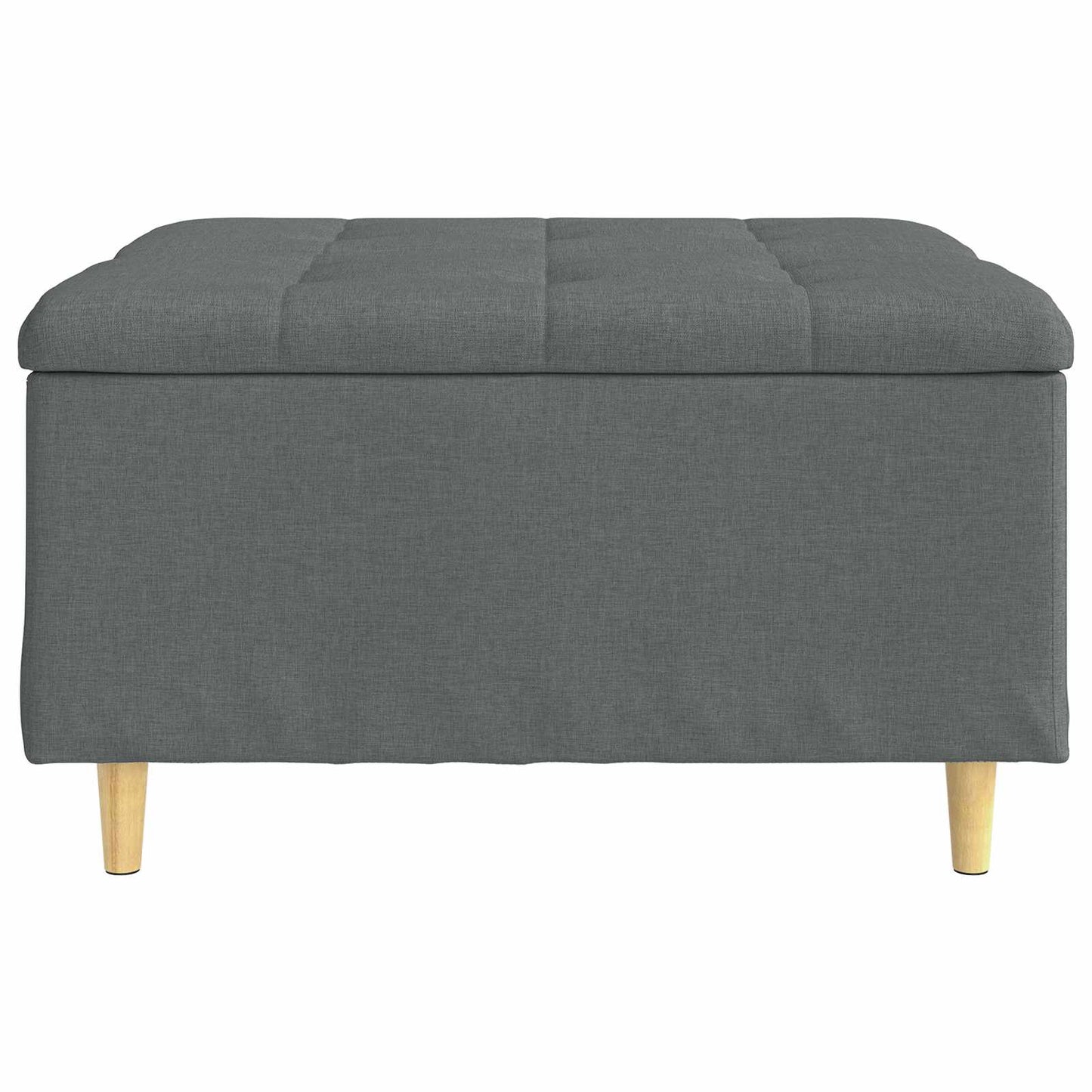 Opbevaringstomane med pude Mørkegrå 80 x 80 x 45 cm Stof