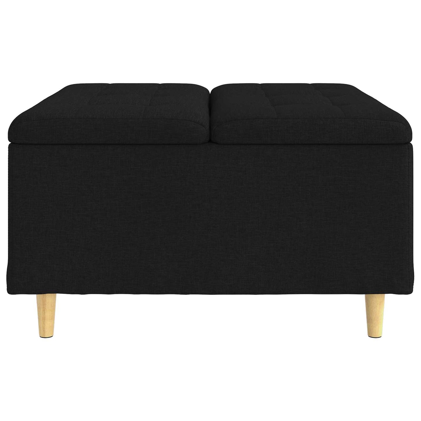 Opbevaringstomane med pude Sort 80 x 80 x 45 cm Stof