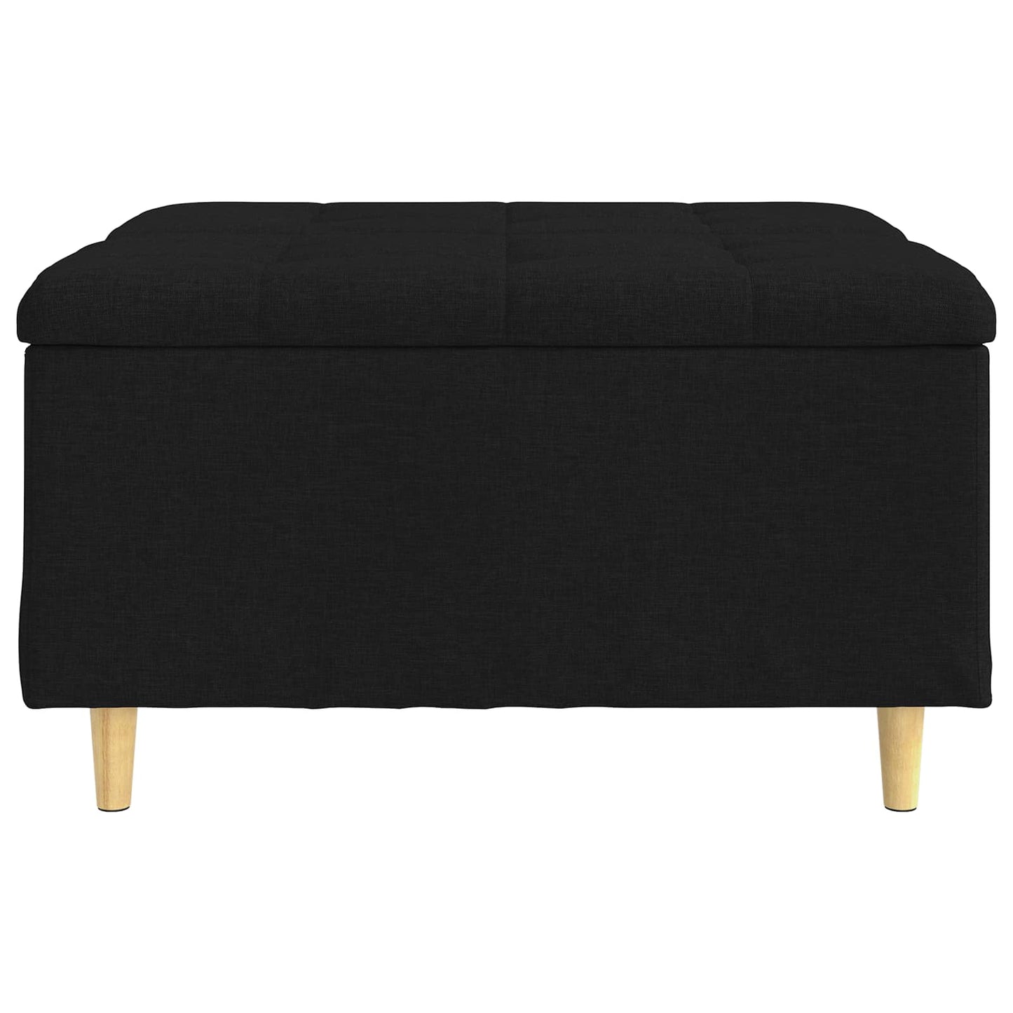 Opbevaringstomane med pude Sort 80 x 80 x 45 cm Stof