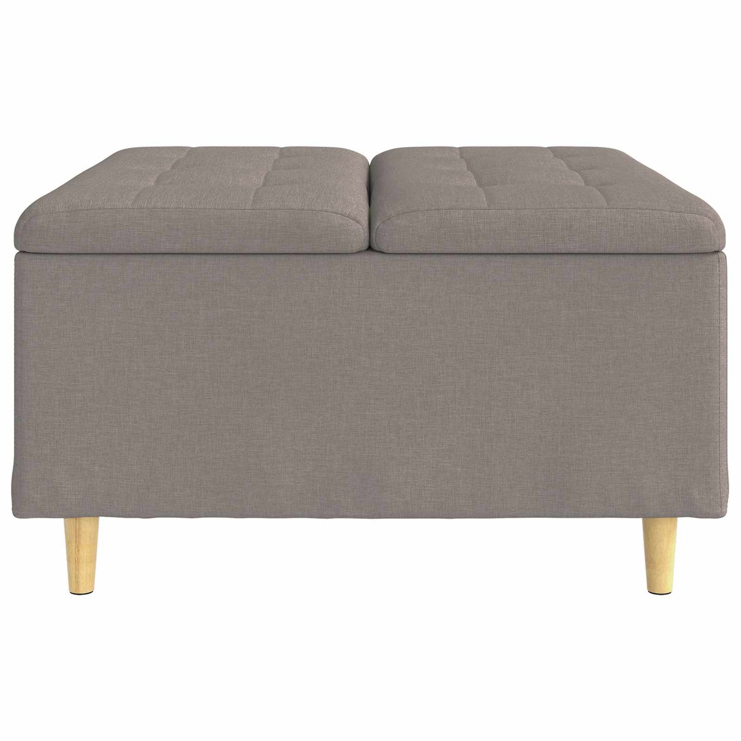 Opbevaringstomane med pude Gråbrun 80 x 80 x 45 cm Stof