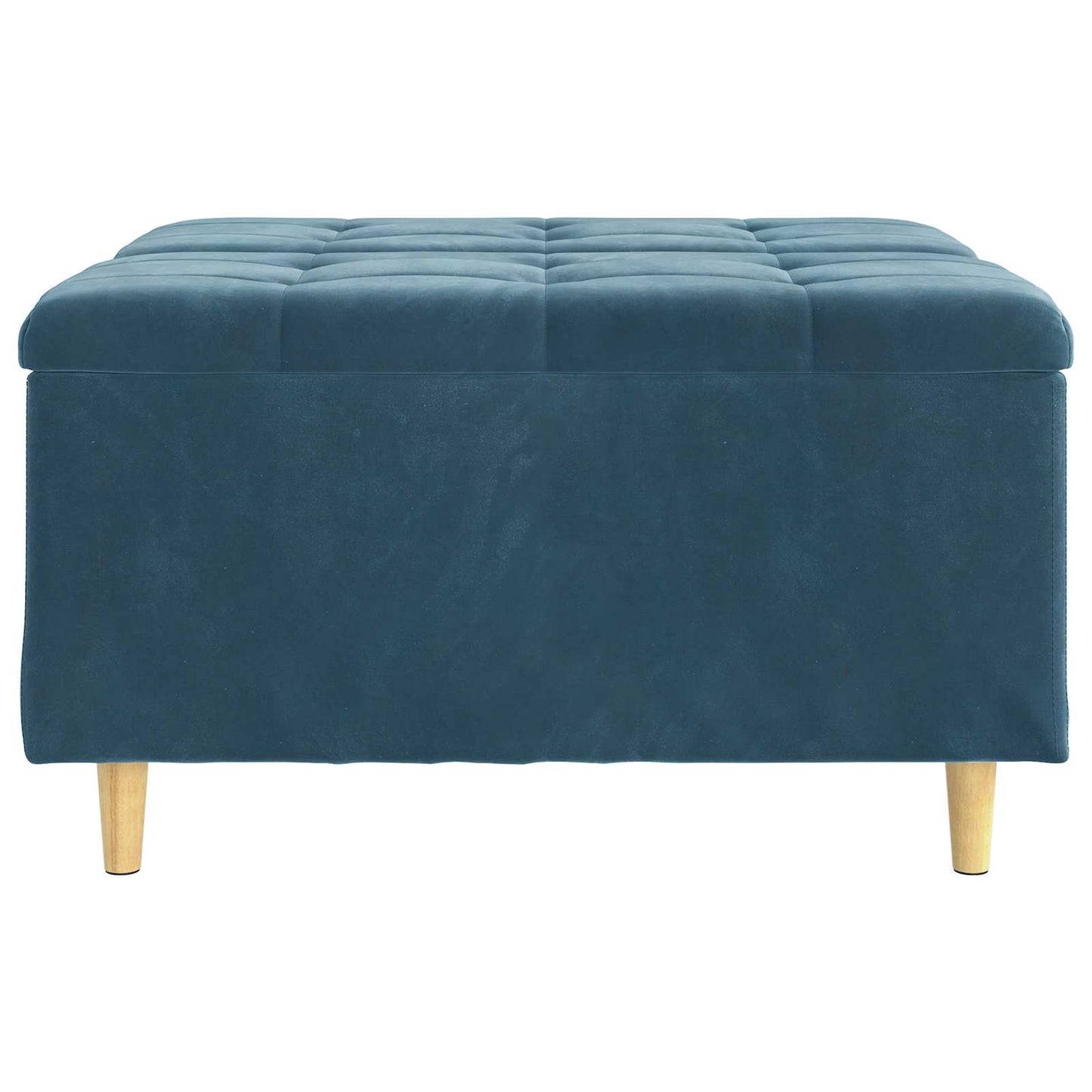 Opbevaringstomane med pude Blå 80 x 80 x 45 cm Fløjl