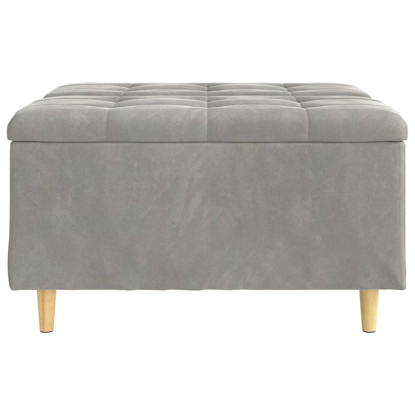 Opbevaringstomane med pude Lysegrå 80 x 80 x 45 cm Fløjl