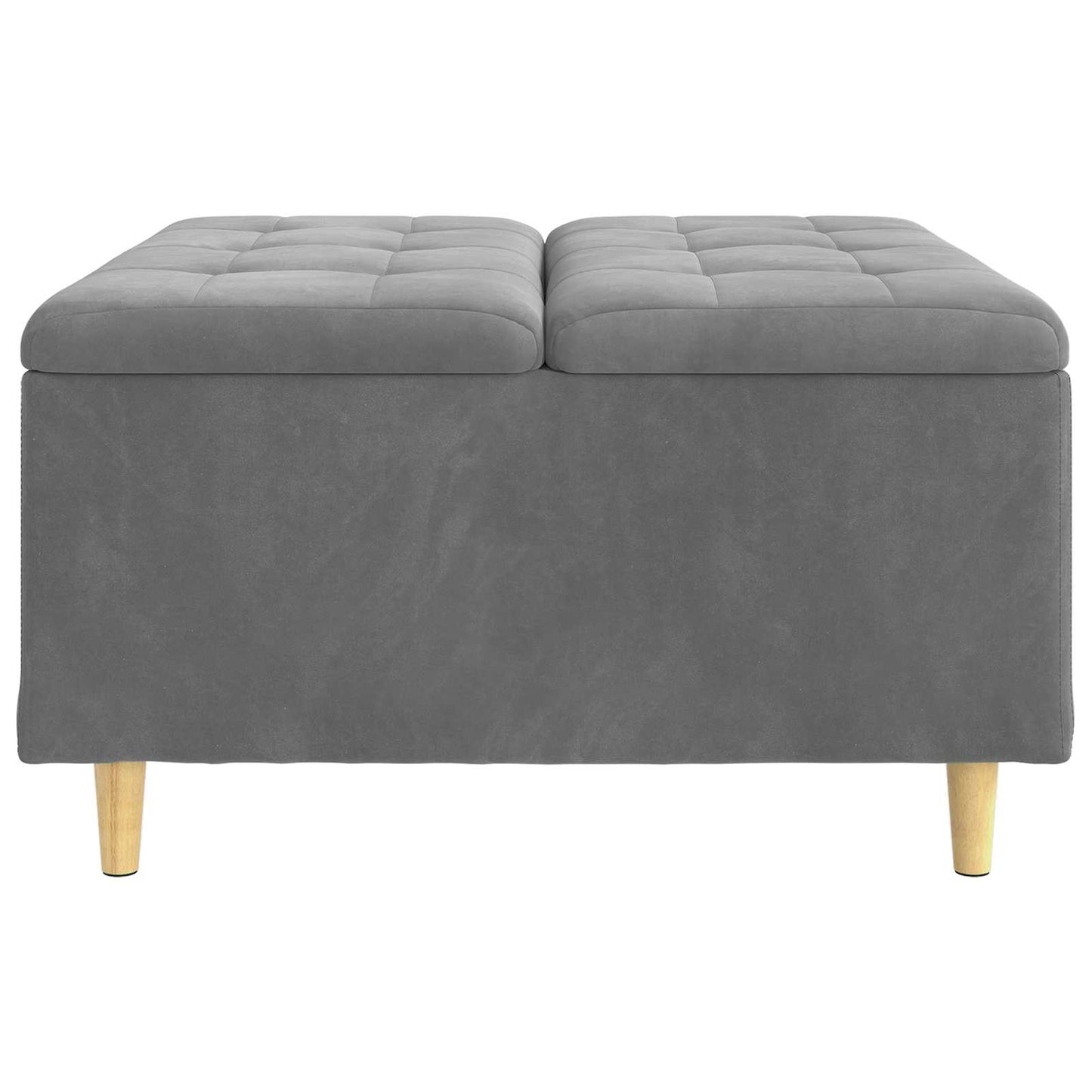 Opbevaringstomane med pude Mørkegrå 80 x 80 x 45 cm Fløjl
