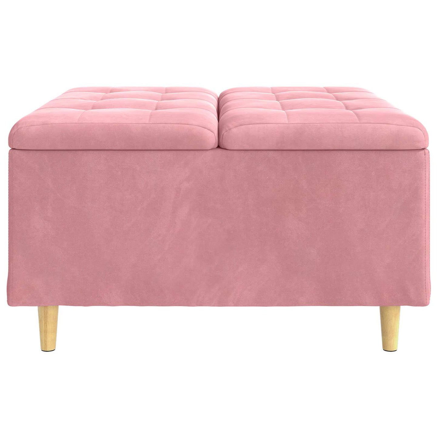 Opbevaringstomane med pude Lyserød 80 x 80 x 45 cm Fløjl
