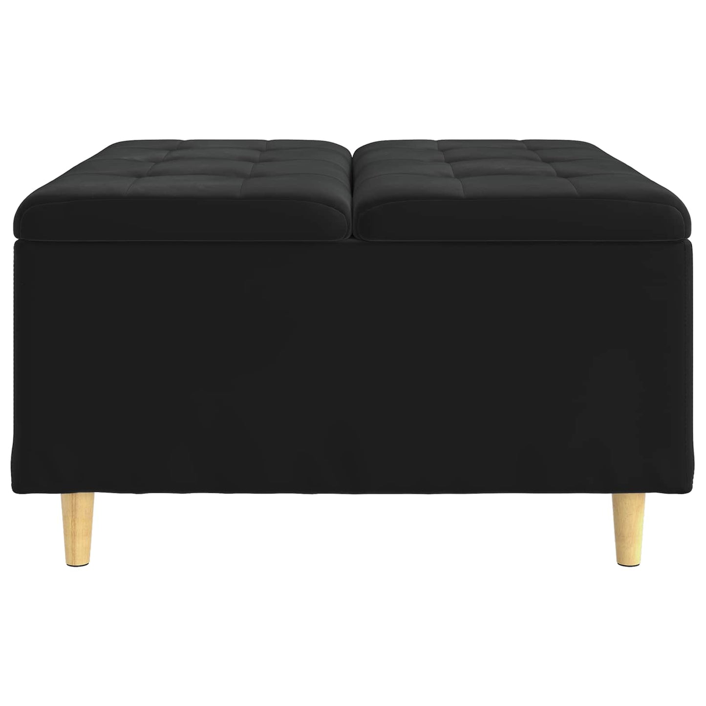 Opbevaringstomane med pude Sort 80 x 80 x 45 cm Fløjl
