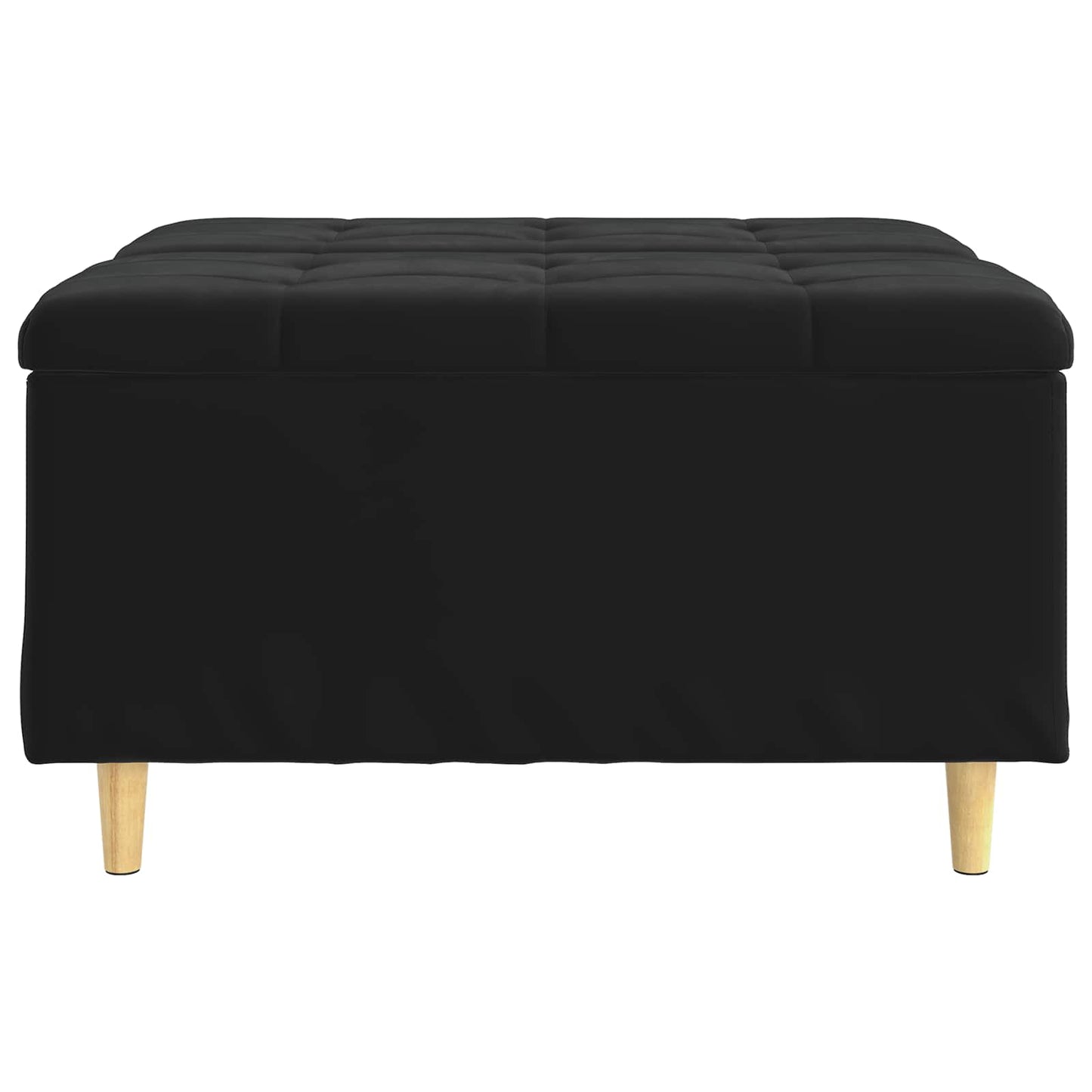 Opbevaringstomane med pude Sort 80 x 80 x 45 cm Fløjl
