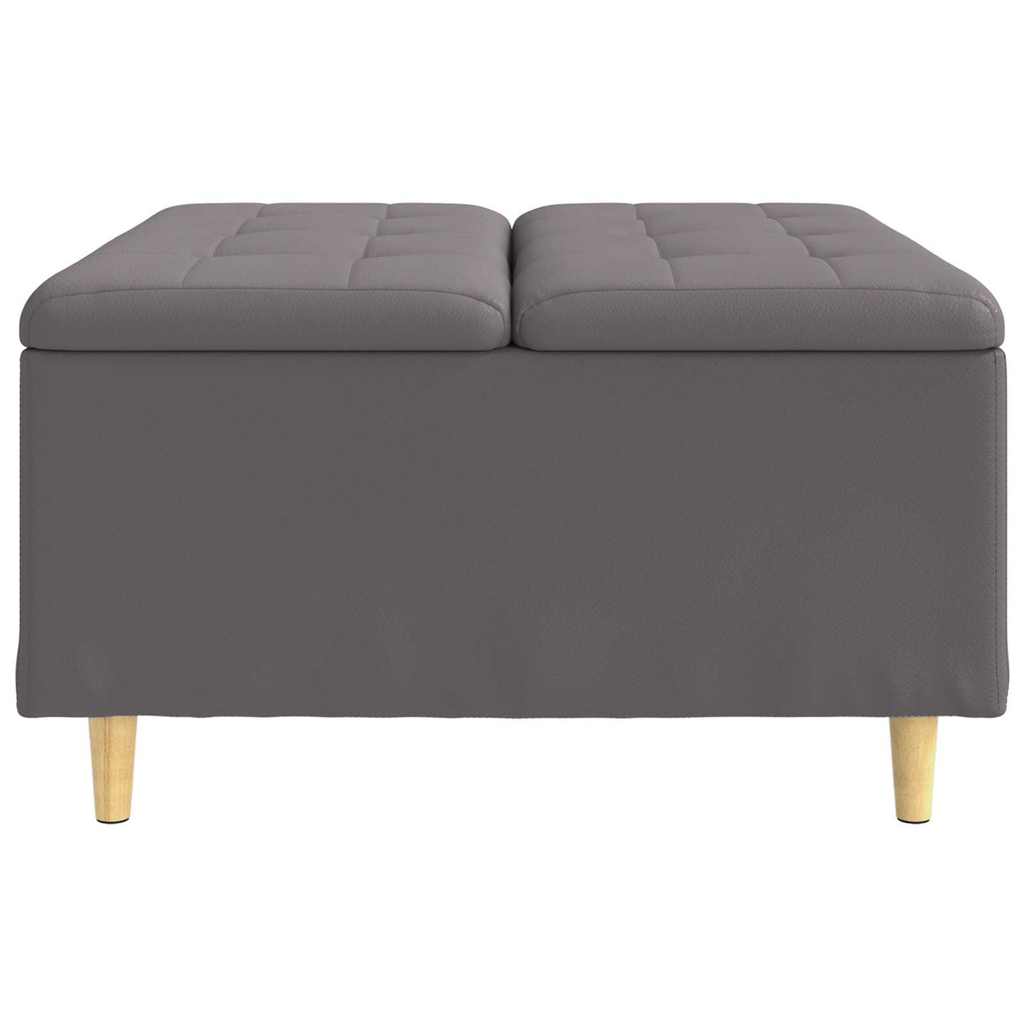 Opbevaringstomane med pude Grå 80 x 80 x 45 cm Kunstlæder