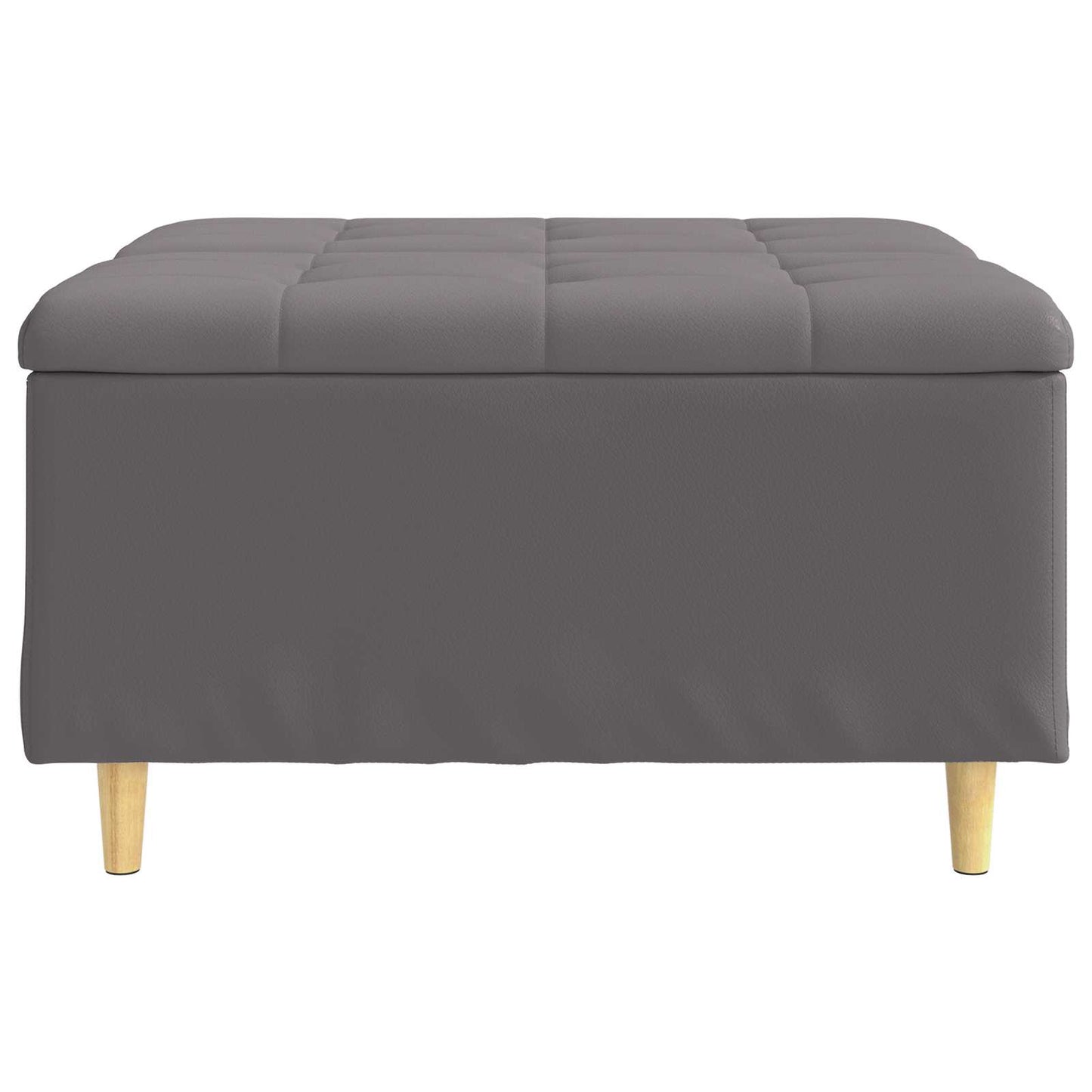 Opbevaringstomane med pude Grå 80 x 80 x 45 cm Kunstlæder