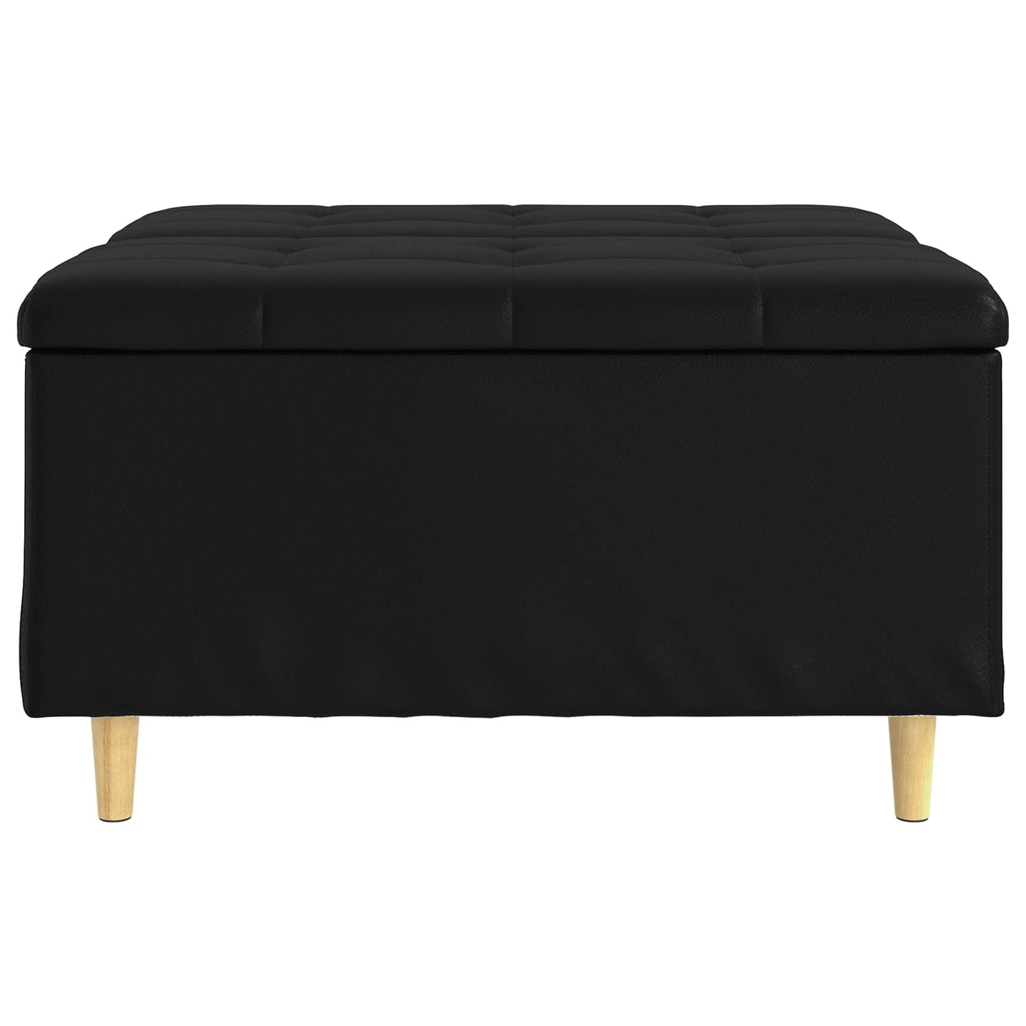 Opbevaringstomane med pude Sort 80 x 80 x 45 cm Kunstlæder
