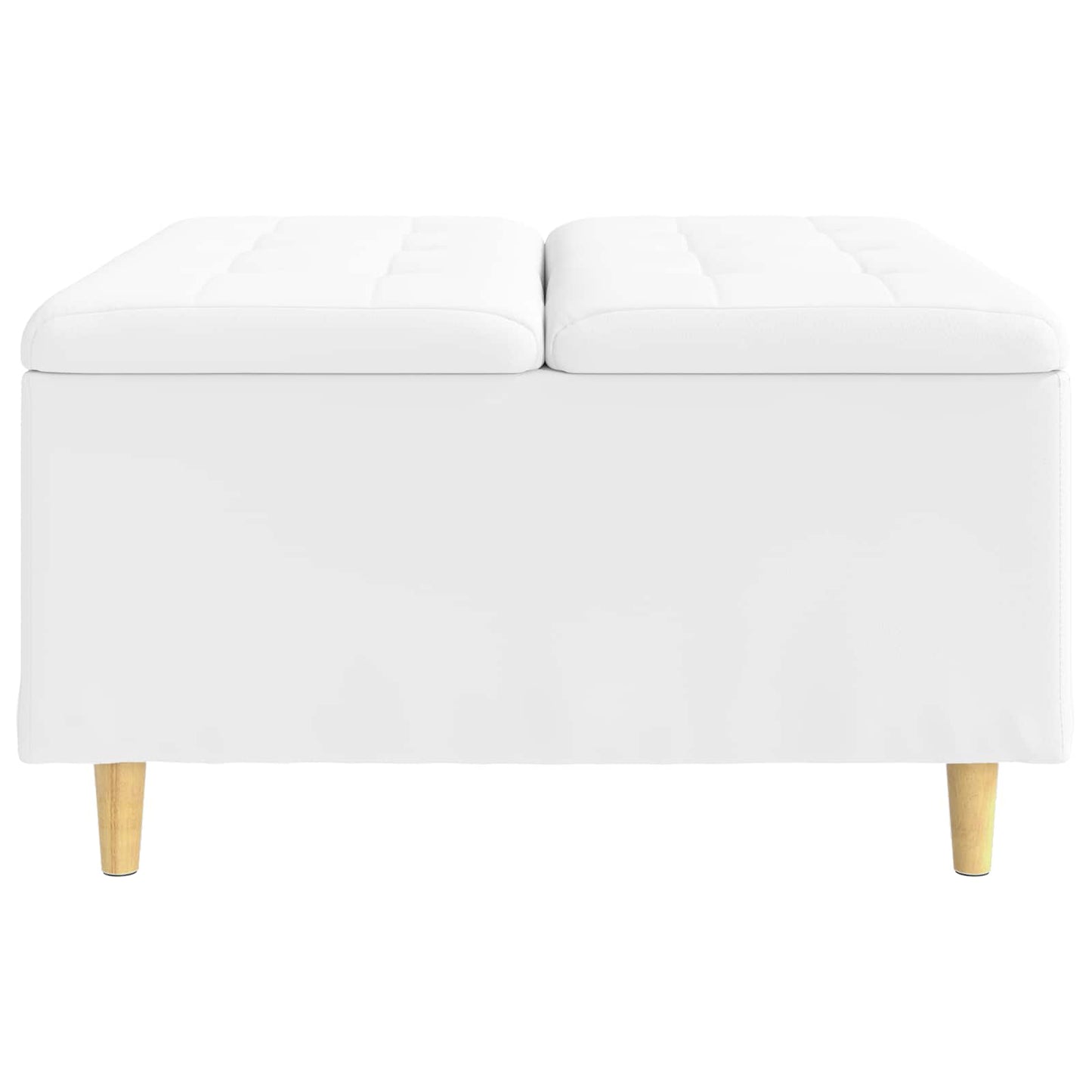 Opbevaringstomane med pude Hvid 80 x 80 x 45 cm Kunstlæder