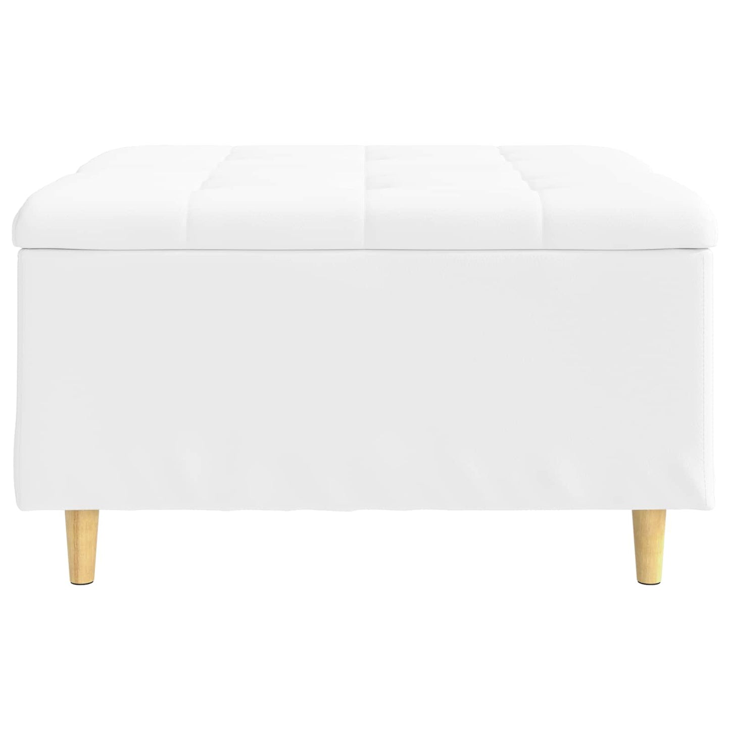 Opbevaringstomane med pude Hvid 80 x 80 x 45 cm Kunstlæder