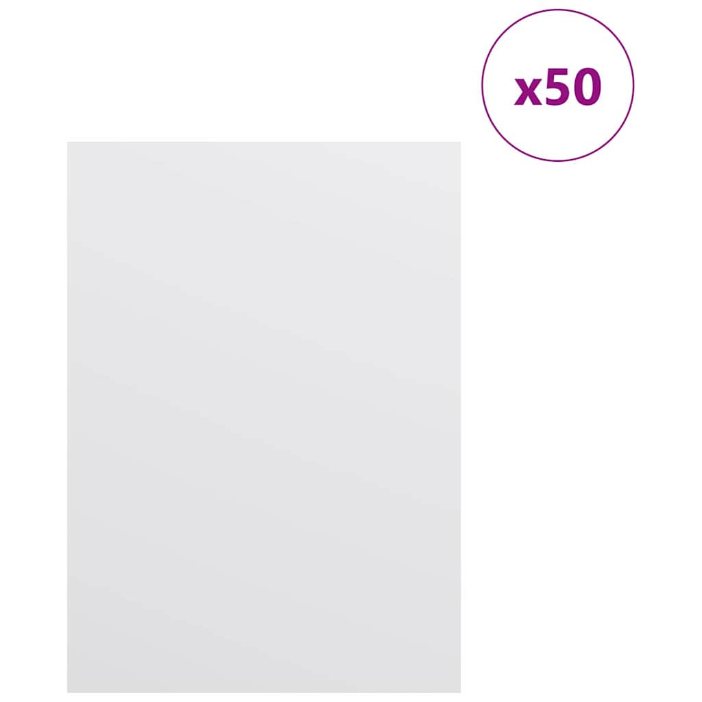 Dekor Panels 50 pcs Hvid 15 x 21 x 0.27 cm Konstrueret træ