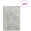 Dekor Panels 12 pcs Beton Grå 15 x 21 x 0.27 cm Konstrueret træ