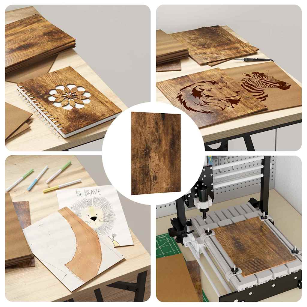 Dekor Panels 50 pcs Røget eg 15 x 21 x 0.27 cm Konstrueret træ