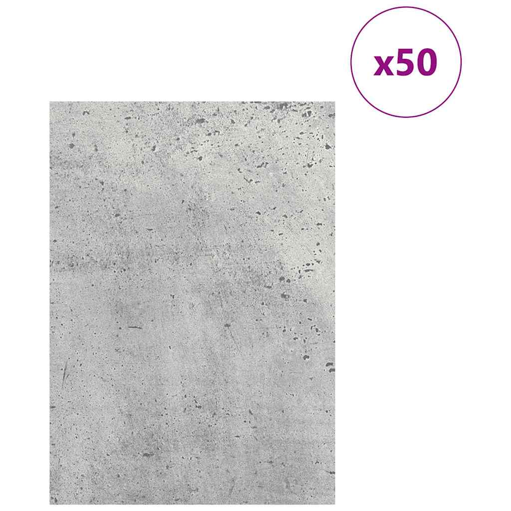 Dekor Panels 50 pcs Beton Grå 21 x 30 x 0,27 cm Konstrueret træ