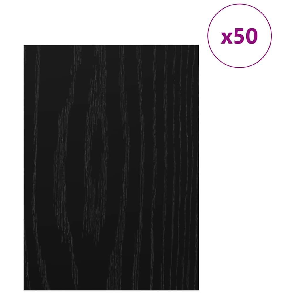 Dekor Panels 50 pcs Sort eg 30 x 42 x 0.27 cm Konstrueret træ
