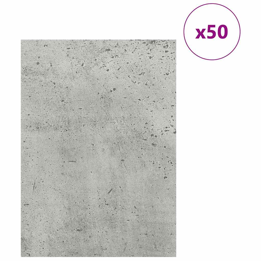 Dekor Panels 50 pcs Beton Grå 30 x 42 x 0.27 cm Konstrueret træ