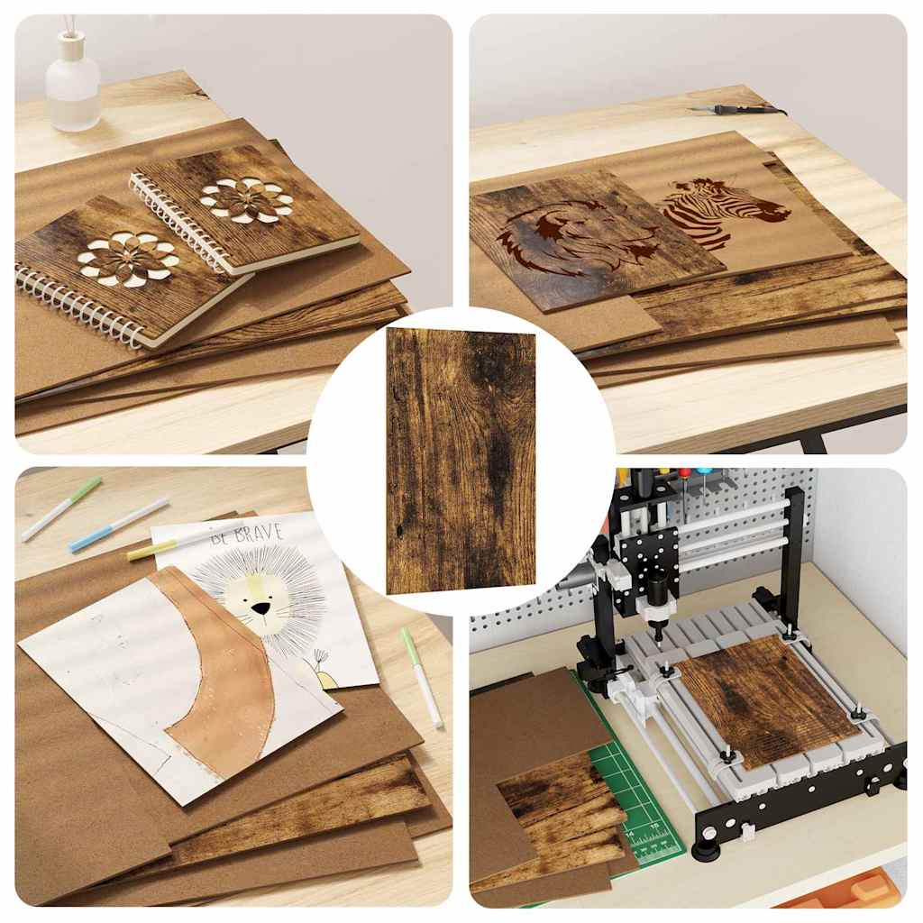 Dekor Panels 50 pcs Røget eg 30 x 42 x 0.27 cm Konstrueret træ