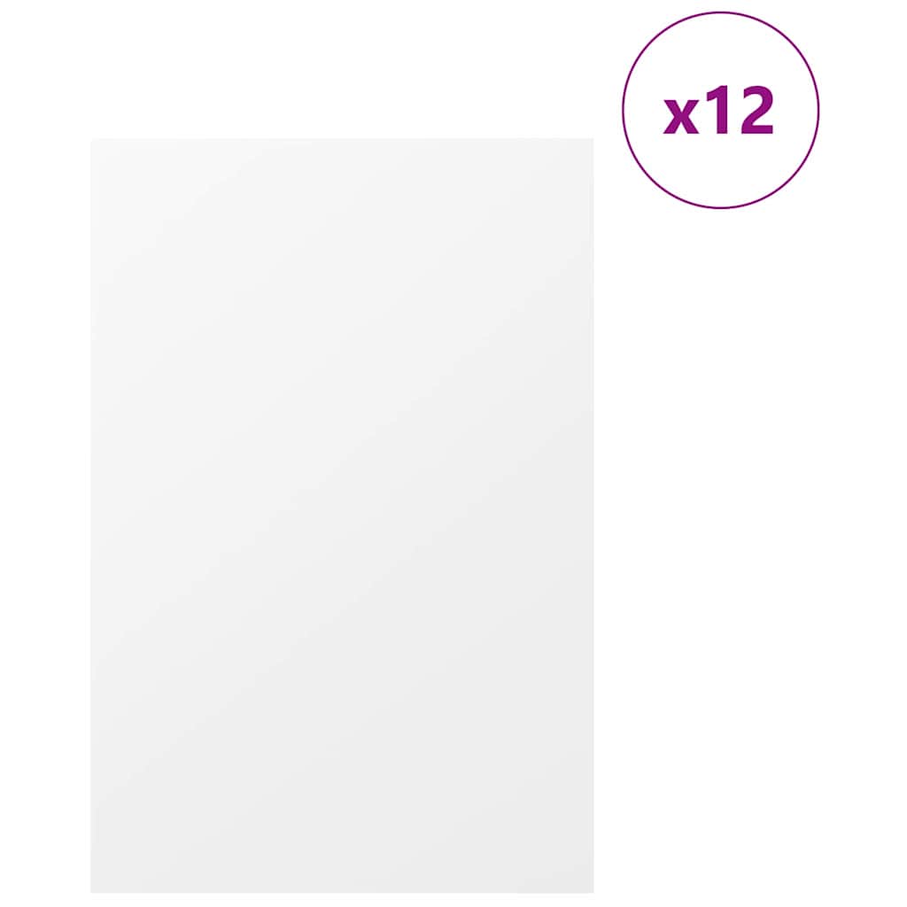 Dekor Panels 12 pcs Hvid 40 x 60 x 0,27 cm Konstrueret træ