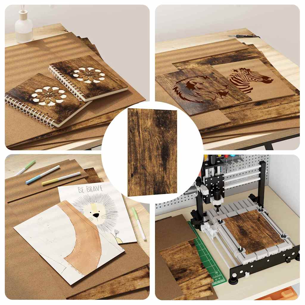 Dekor Panels 50 pcs Røget eg 40 x 60 x 0,27 cm Konstrueret træ
