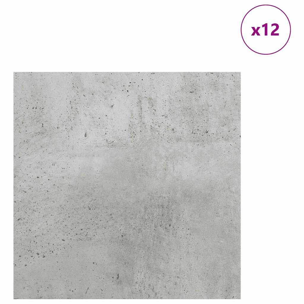 Dekor Panels 12 pcs Beton Grå 30 x 30 x 0,27 cm Konstrueret træ