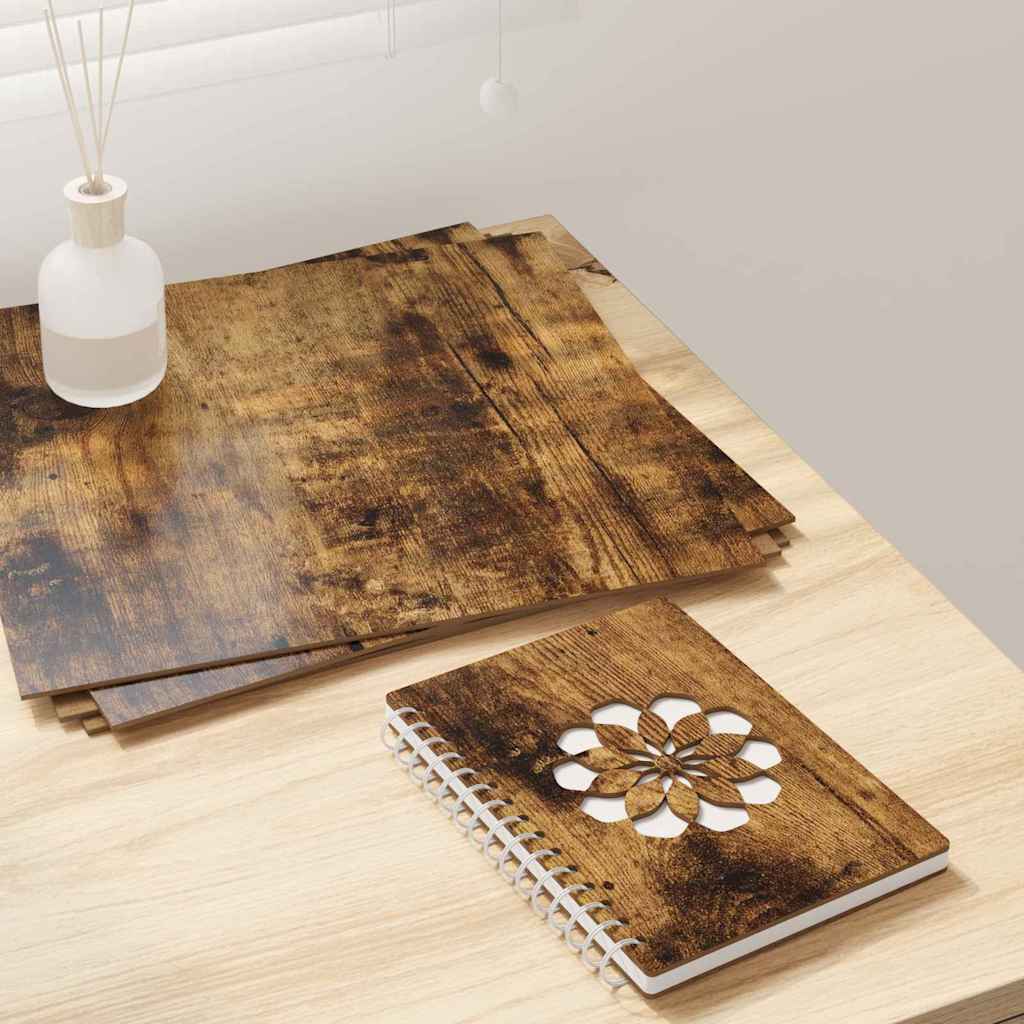 Dekor Panels 12 pcs Røget eg 30 x 30 x 0,27 cm Konstrueret træ