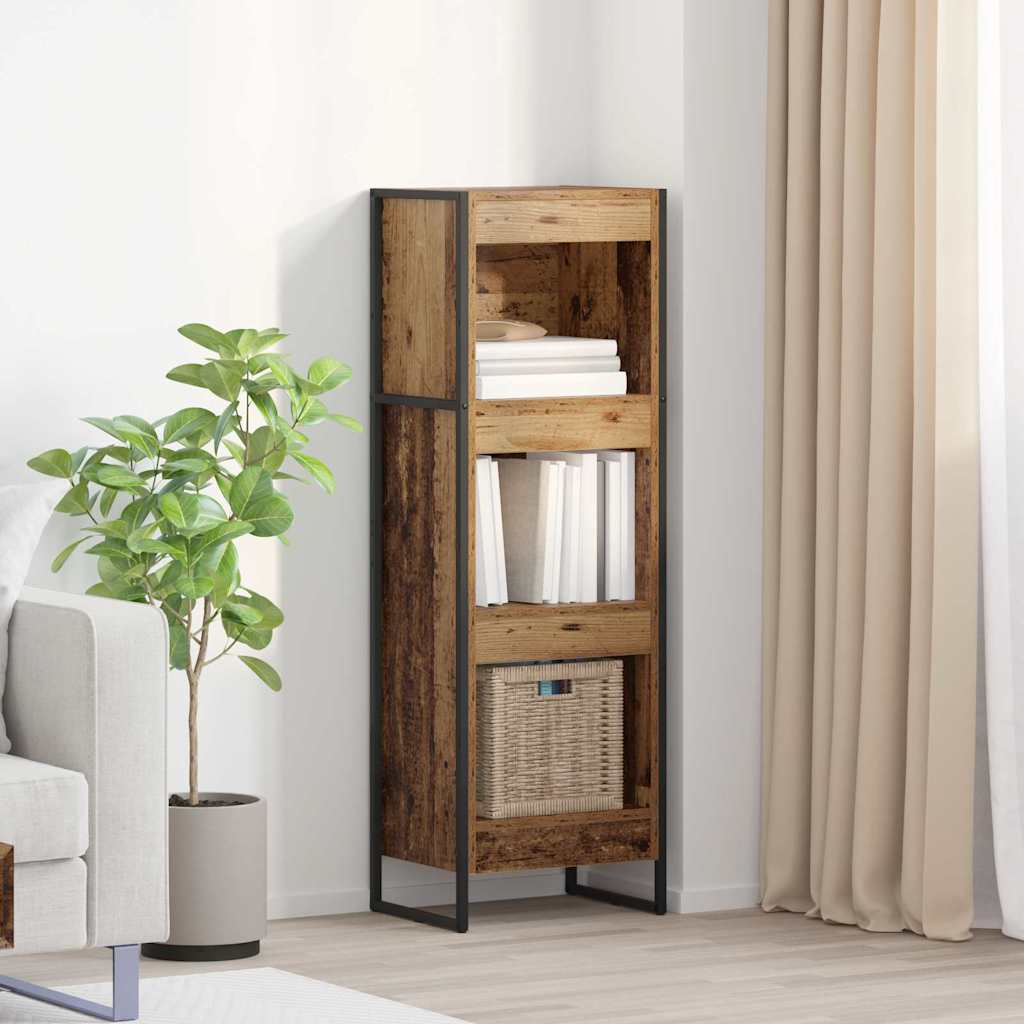 Bogskab Gammelt træ 40 x 30 x 121 cm Konstrueret træ billede
