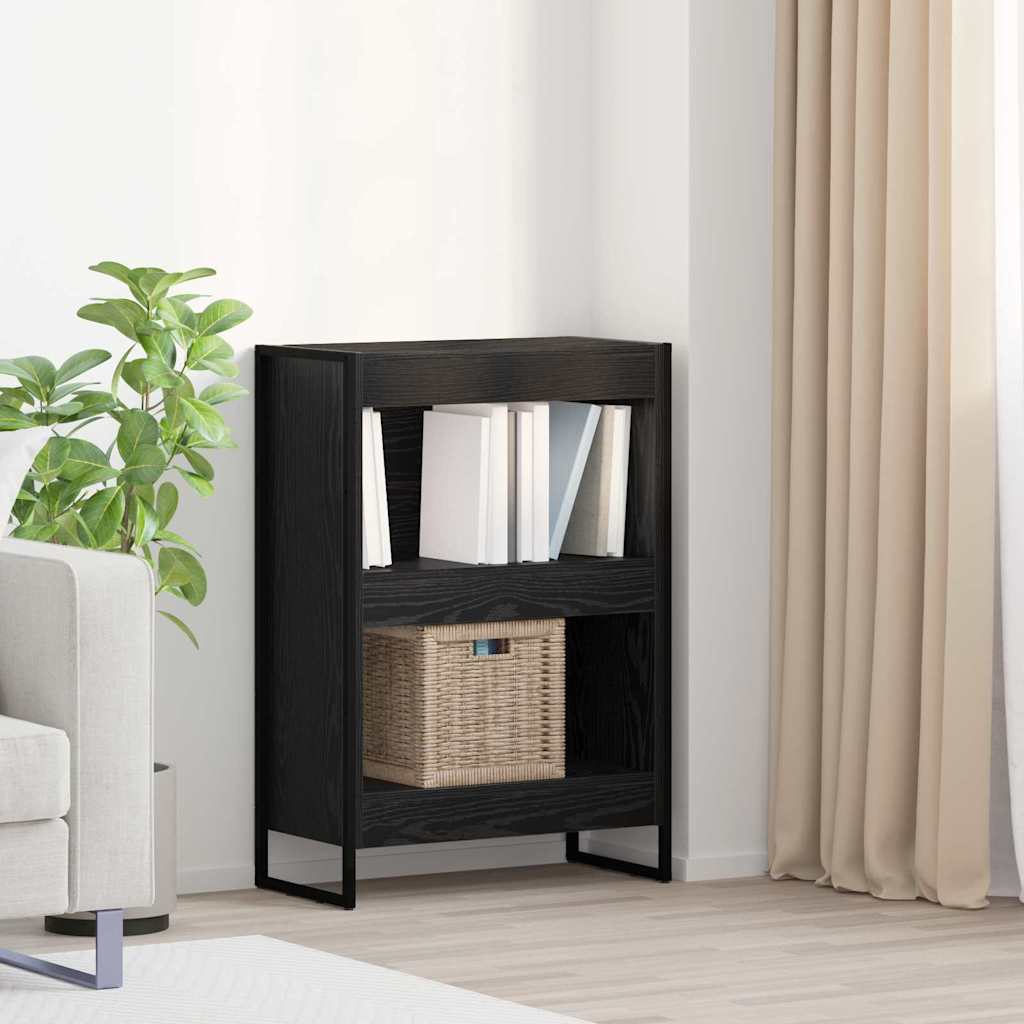 Bogskab i sort eg - reolsystem i konstrueret træ 60 × 30 × 86,5 cm