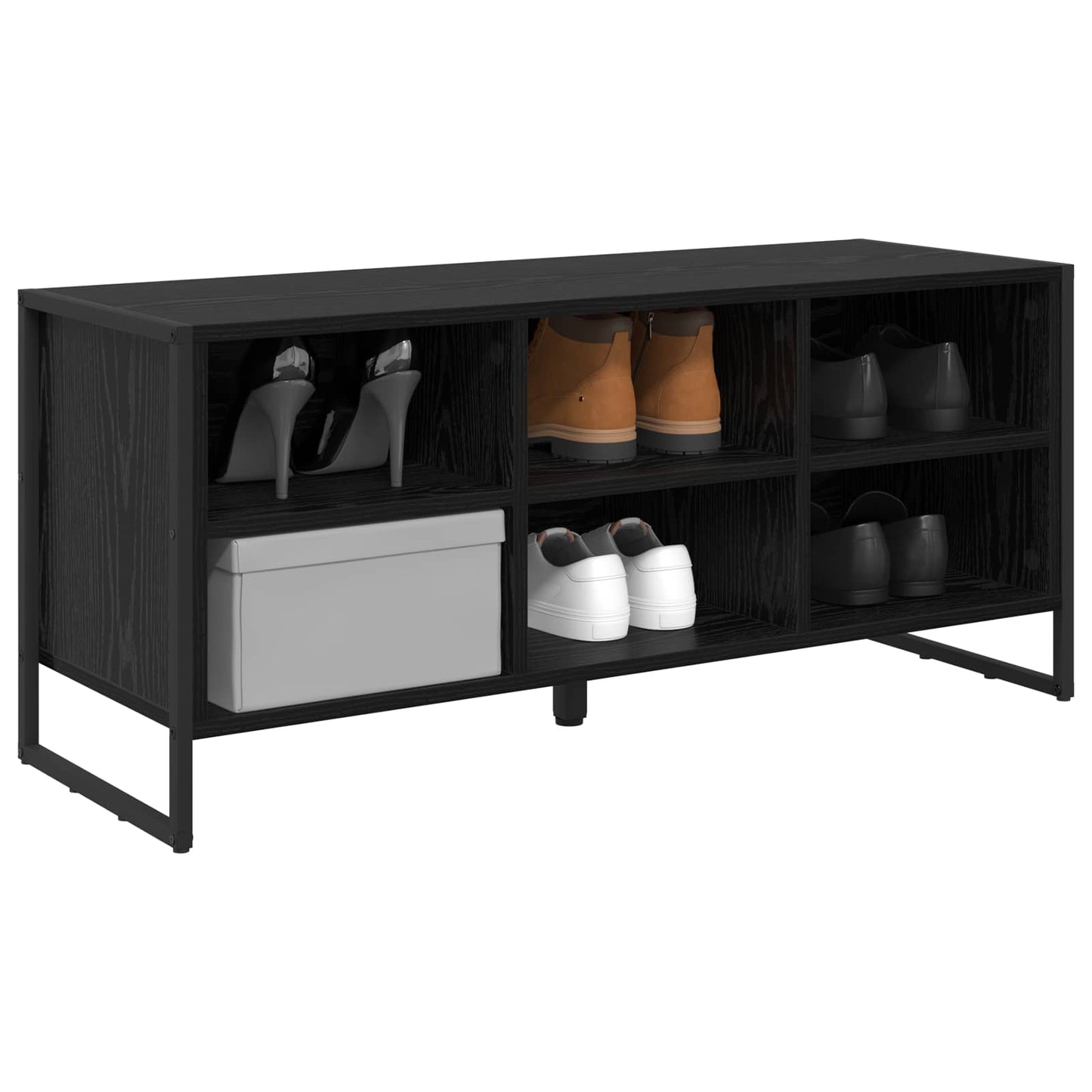 Sko skab Sort eg 100 x 35 x 44 cm Konstrueret træ