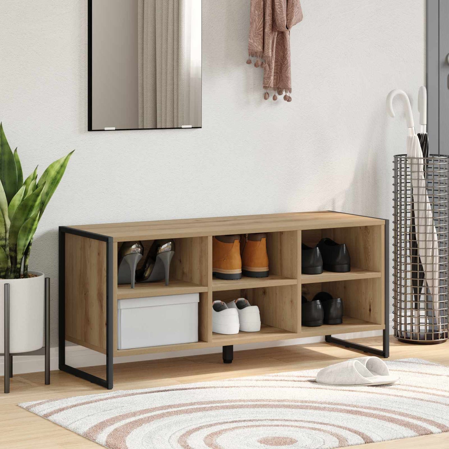 Sko skab Artisan eg 100 x 35 x 44 cm Konstrueret træ