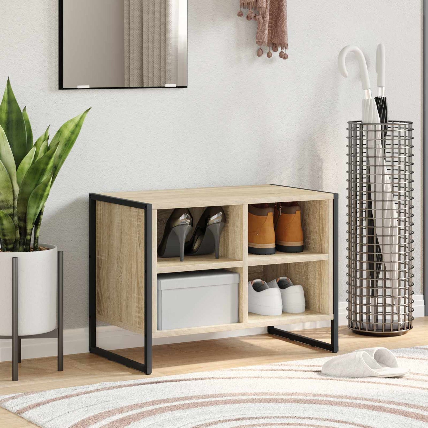 Sko skab med opbevaring Sonoma 60 x 35 x 44 cm Konstrueret træ