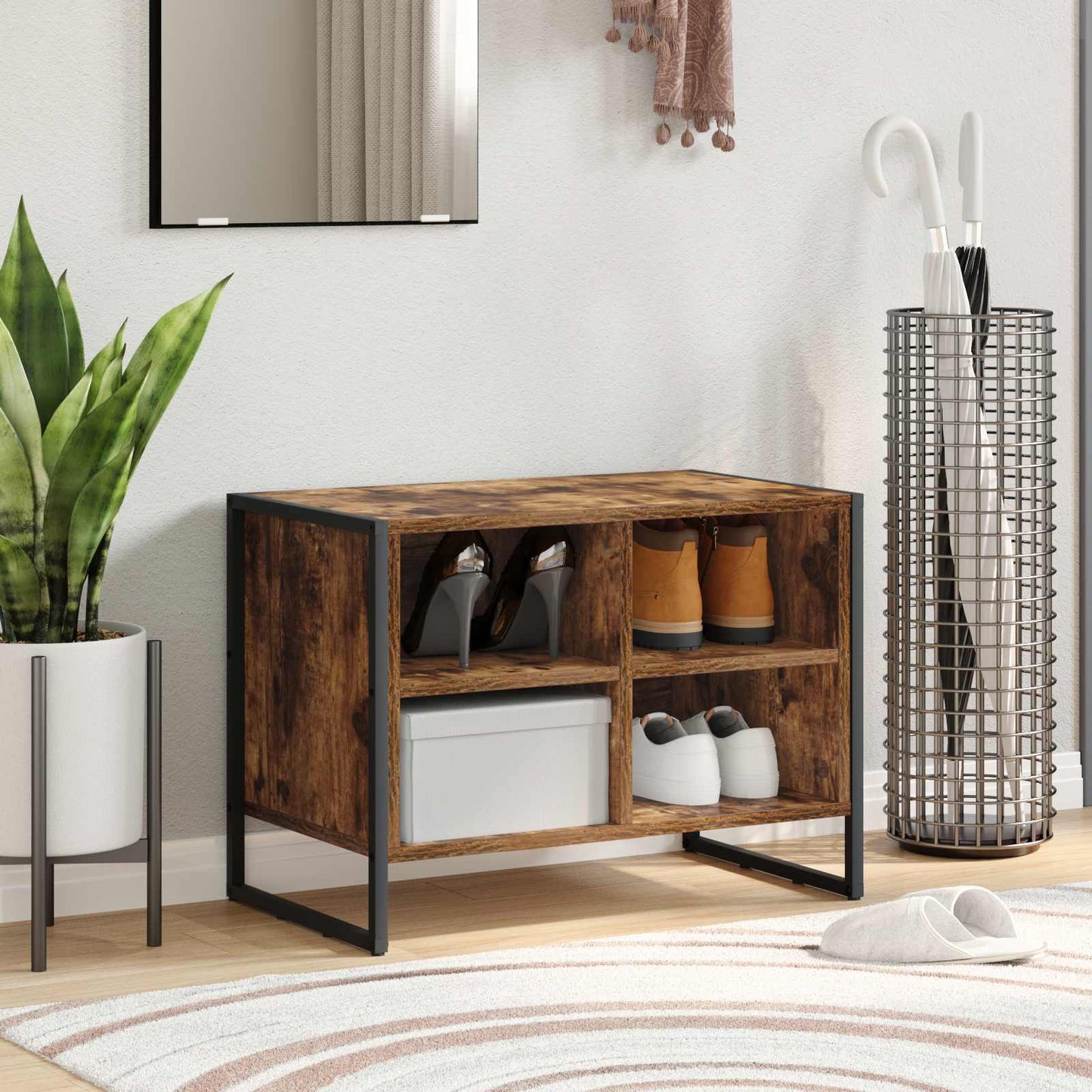Sko skab Røget Eg 60 x 35 x 44 cm Konstrueret træ