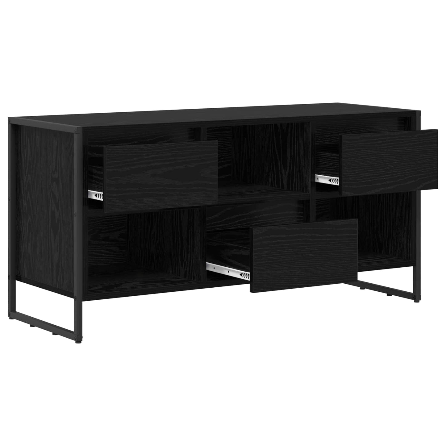 TV-skab med skuffe Sort eg 100 x 36 x 49,5 cm Konstrueret træ