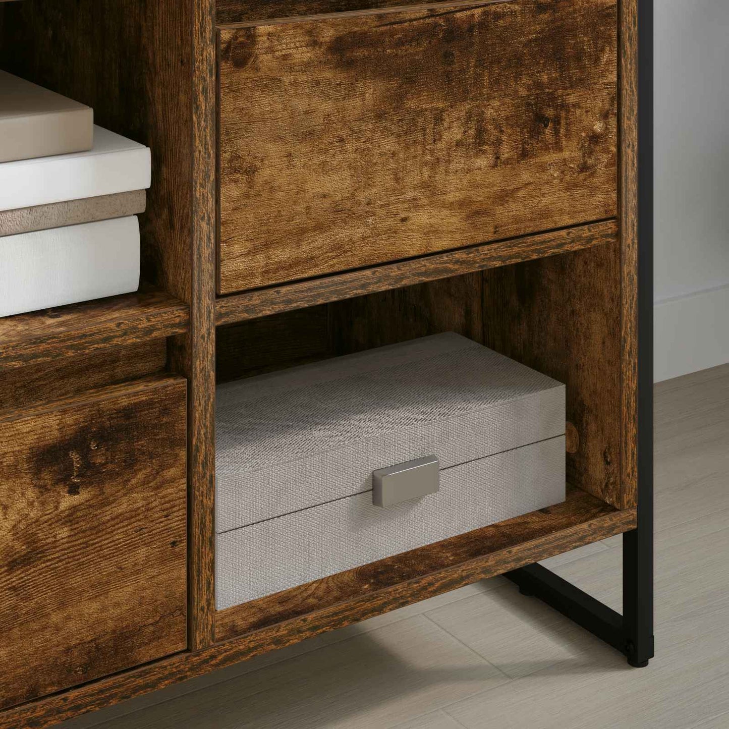 TV-skab med skuffe Røget Eg 100 x 36 x 49,5 cm Konstrueret træ